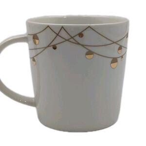 Starbucks 2012 Gold Garland Dots Mug 14 oz New Bone China Gift Box Holiday Rare